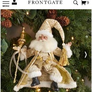 FRONTGATE Santa Ornament